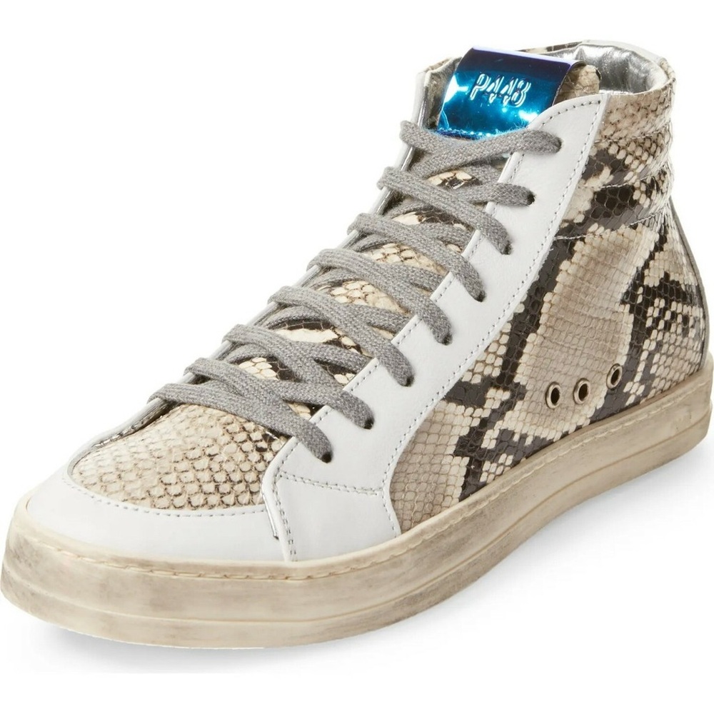 P448 Skate Python Snakeskin Leather High Top Sneakers 38 US 8 - Picture 11 of 11